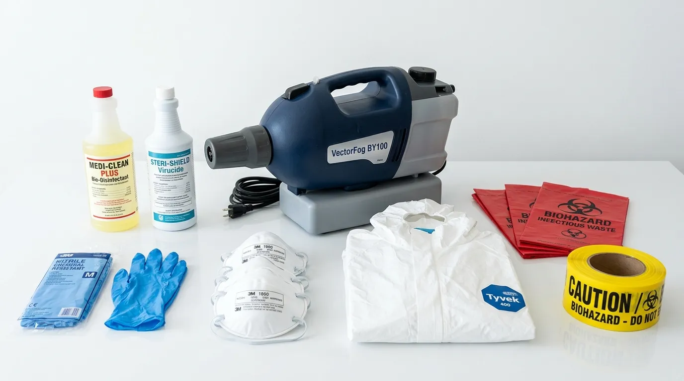 Professional biohazard remediation crew working in Calumet City